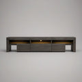 Móvel de TV em MDF Cinzento Escuro com 3 Gavetas e Iluminação LED, 200 x 40 x 50 cm